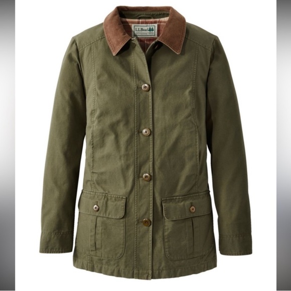 L.L. Bean Jackets & Blazers - Vintage L.L. Bean Barn Jacket Olive & Brown Size 3X Corduroy, Flannel Lined